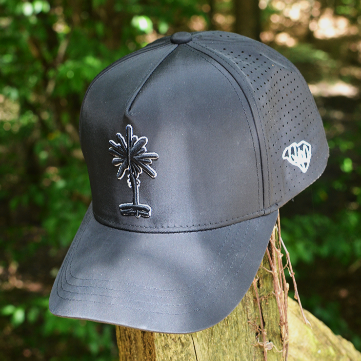 Curved Black South Carolina Palmetto Tree Embroidered Snapback