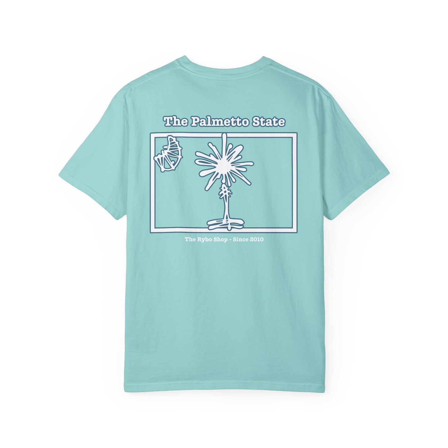 South Carolina "The Palmetto State" Flag Outline Comfort Colors T-Shirt