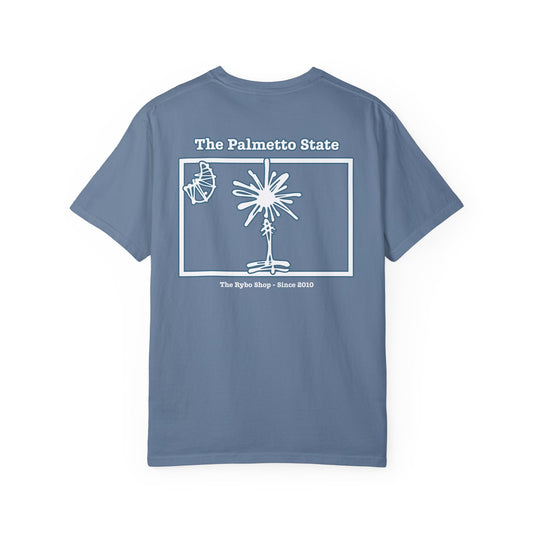 South Carolina "The Palmetto State" Flag Outline Comfort Colors T-Shirt
