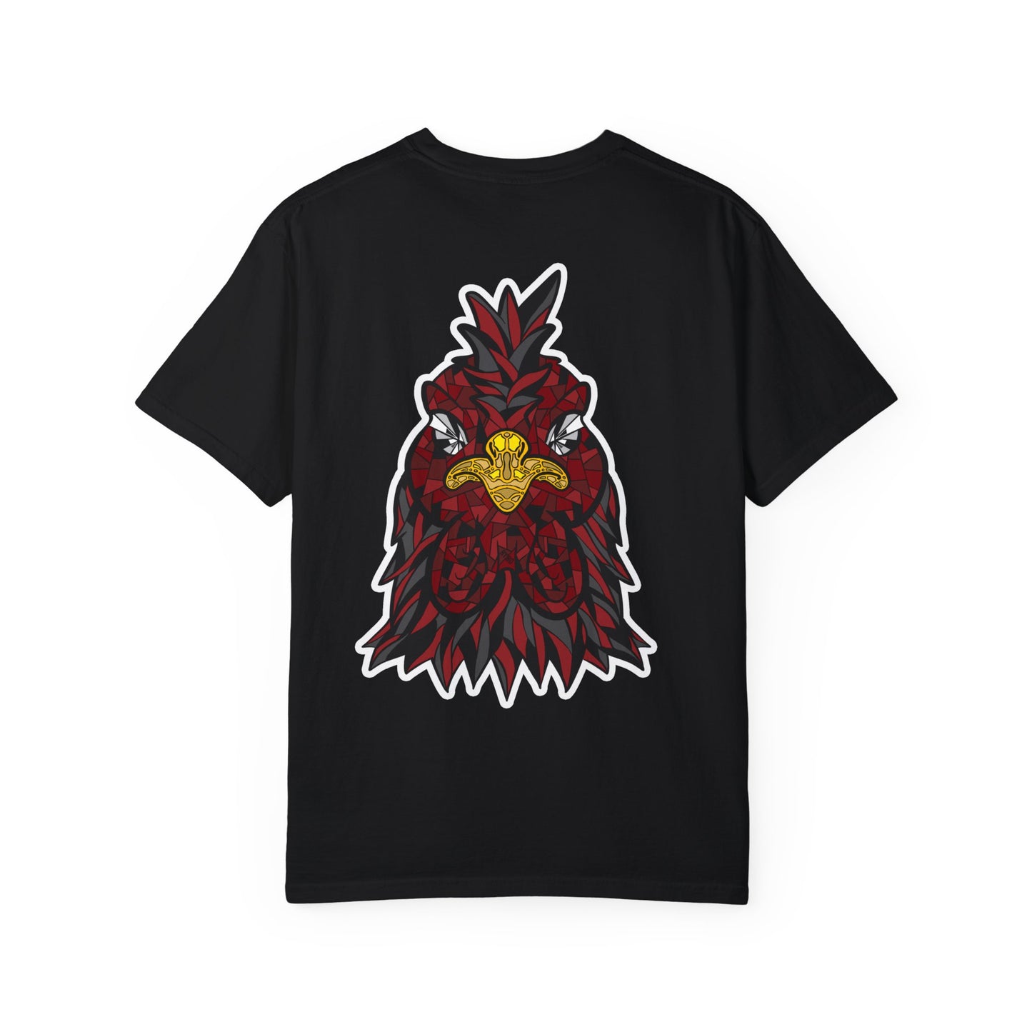 Garnet and Black Mosaic Rooster Comfort Colors T-Shirt