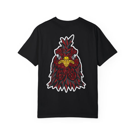 Garnet and Black Mosaic Rooster Comfort Colors T-Shirt