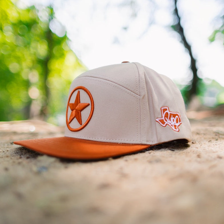 Two Tone Burnt Orange Texas Lone Star Snapback Hat