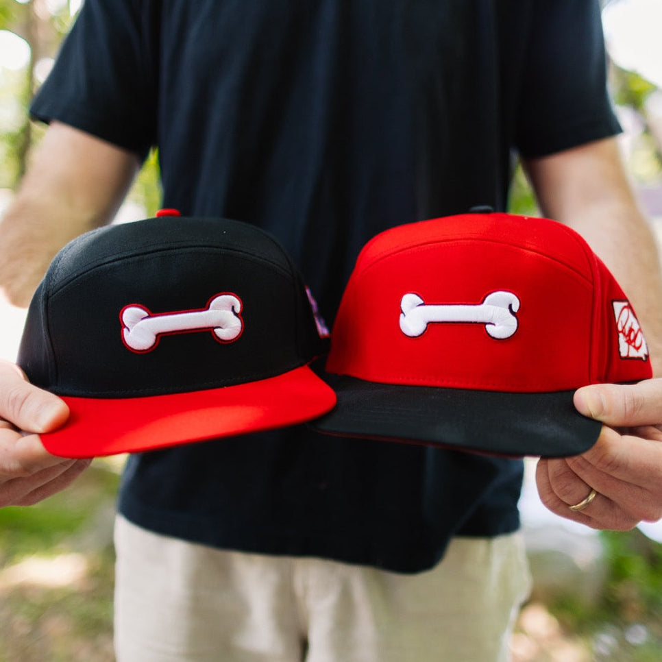 Black Georgia Dog Bone Snapback Hat