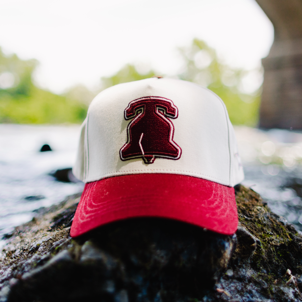 Curved Philadelphia Liberty Snapback Hat - Vintage Red