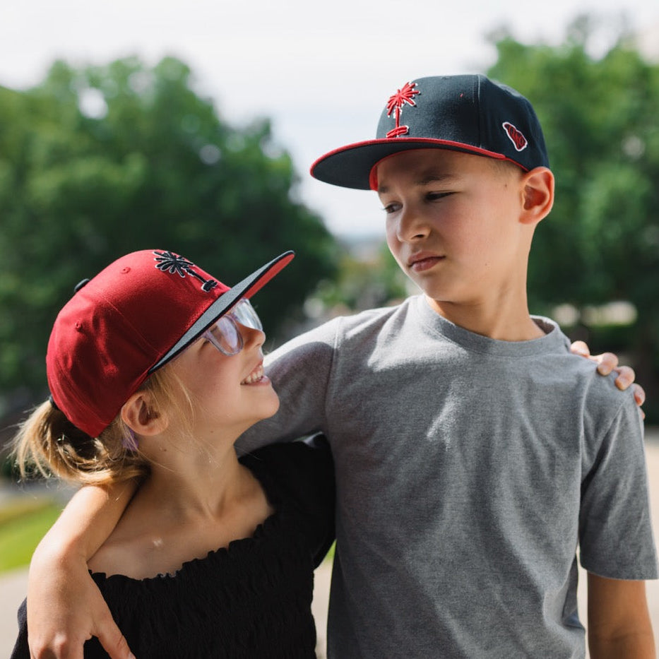 Kids Garnet + Black South Carolina Palmetto Snapback
