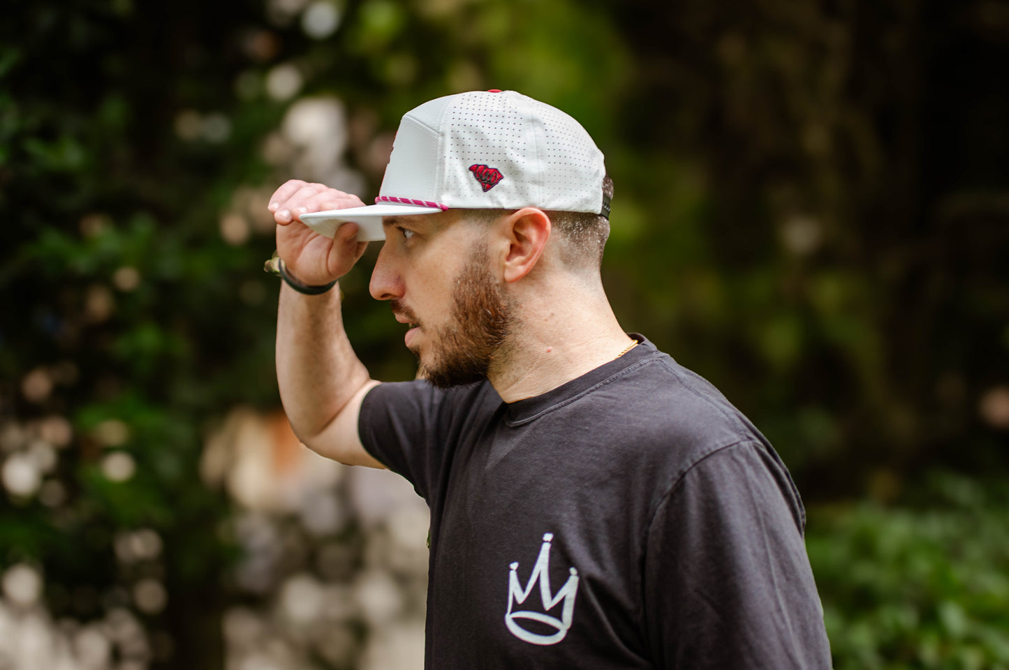 White South Carolina Palmetto Tree Embroidered Snapback