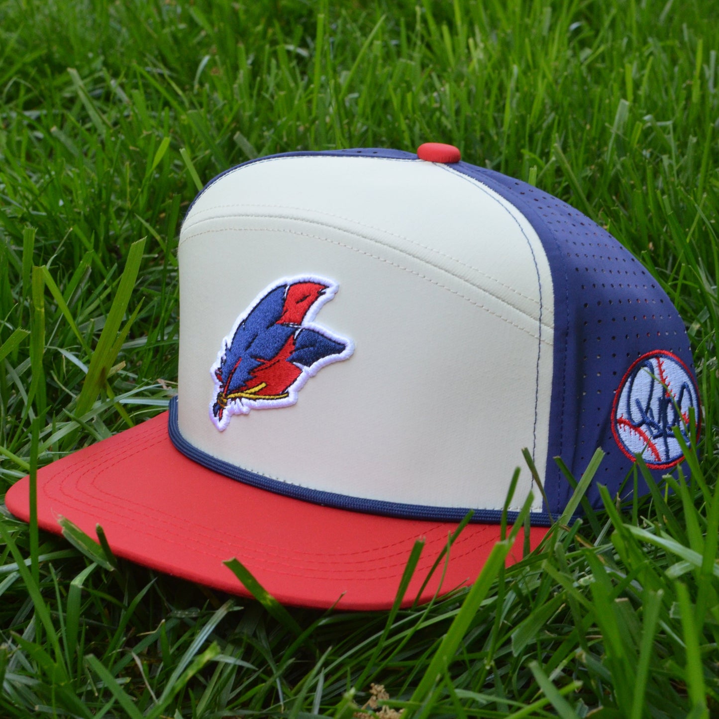 Atlanta Georgia Feather Red White Blue Snapback Rope Hat