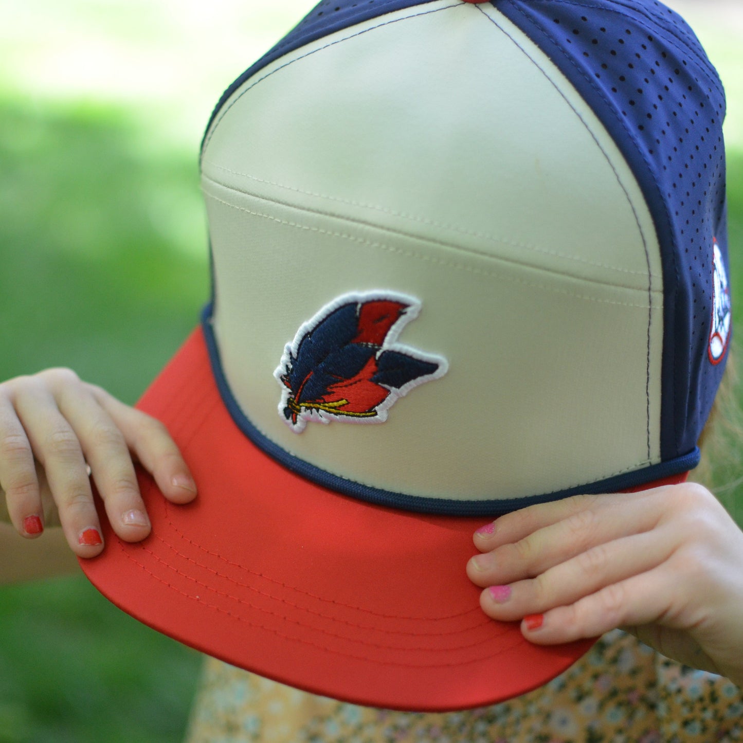 Atlanta Georgia Feather Red White Blue Snapback Rope Hat