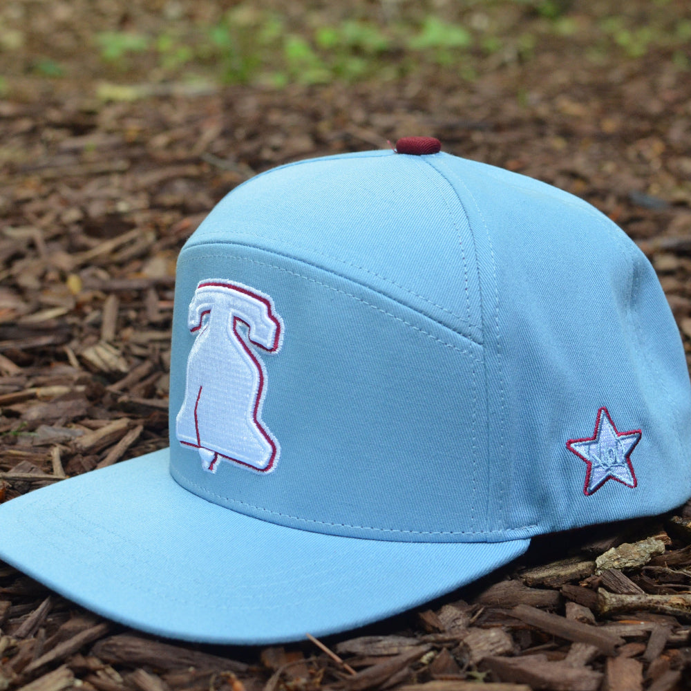 Retro Blue Cotton Philadelphia Liberty Bell Snapback Hat