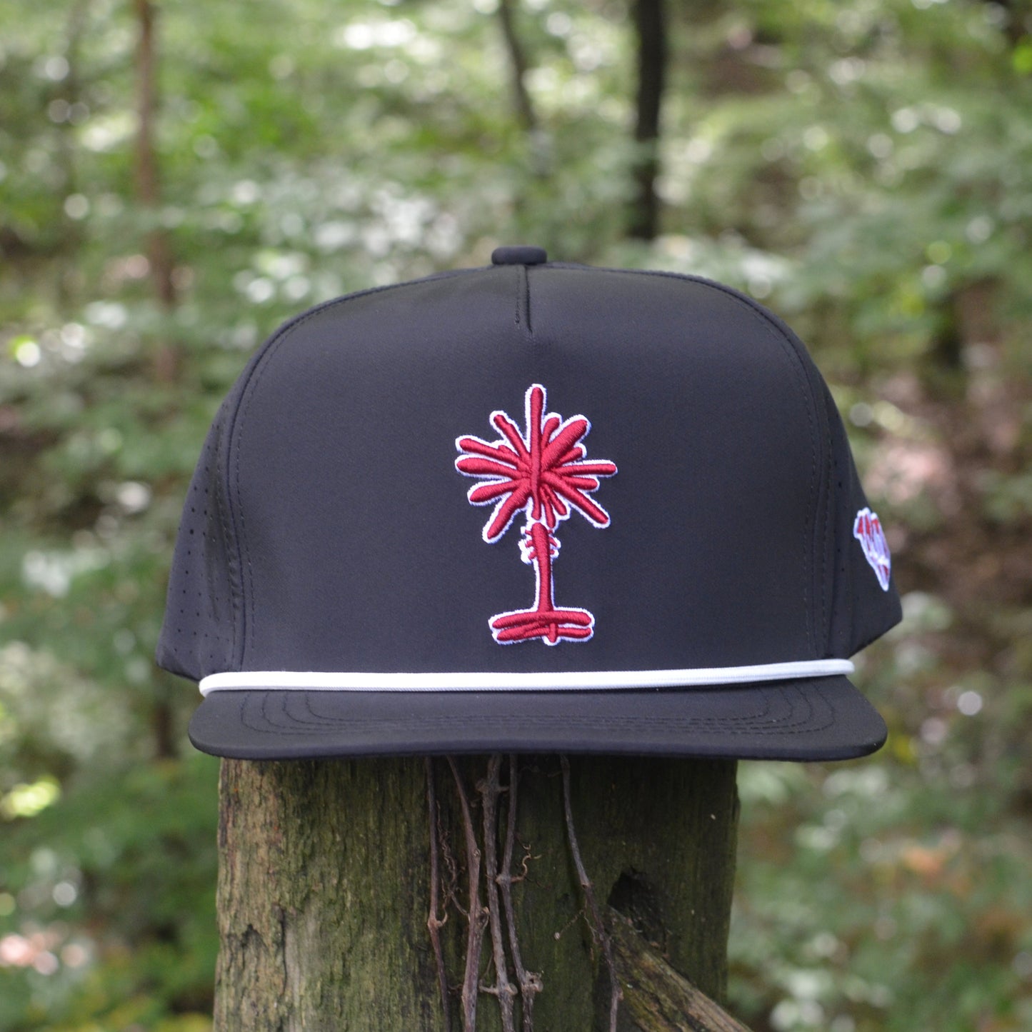 Black South Carolina Palmetto Tree Embroidered Snapback