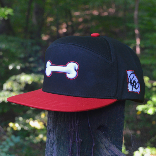 Black Georgia Dog Bone Snapback Hat