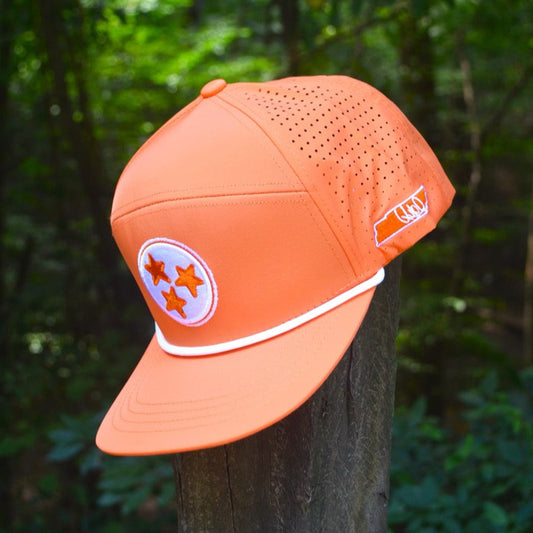 Orange Creamsicle Tennessee Tri-Star Embroidered Snapback