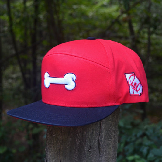 Red Georgia Dog Bone Snapback Hat