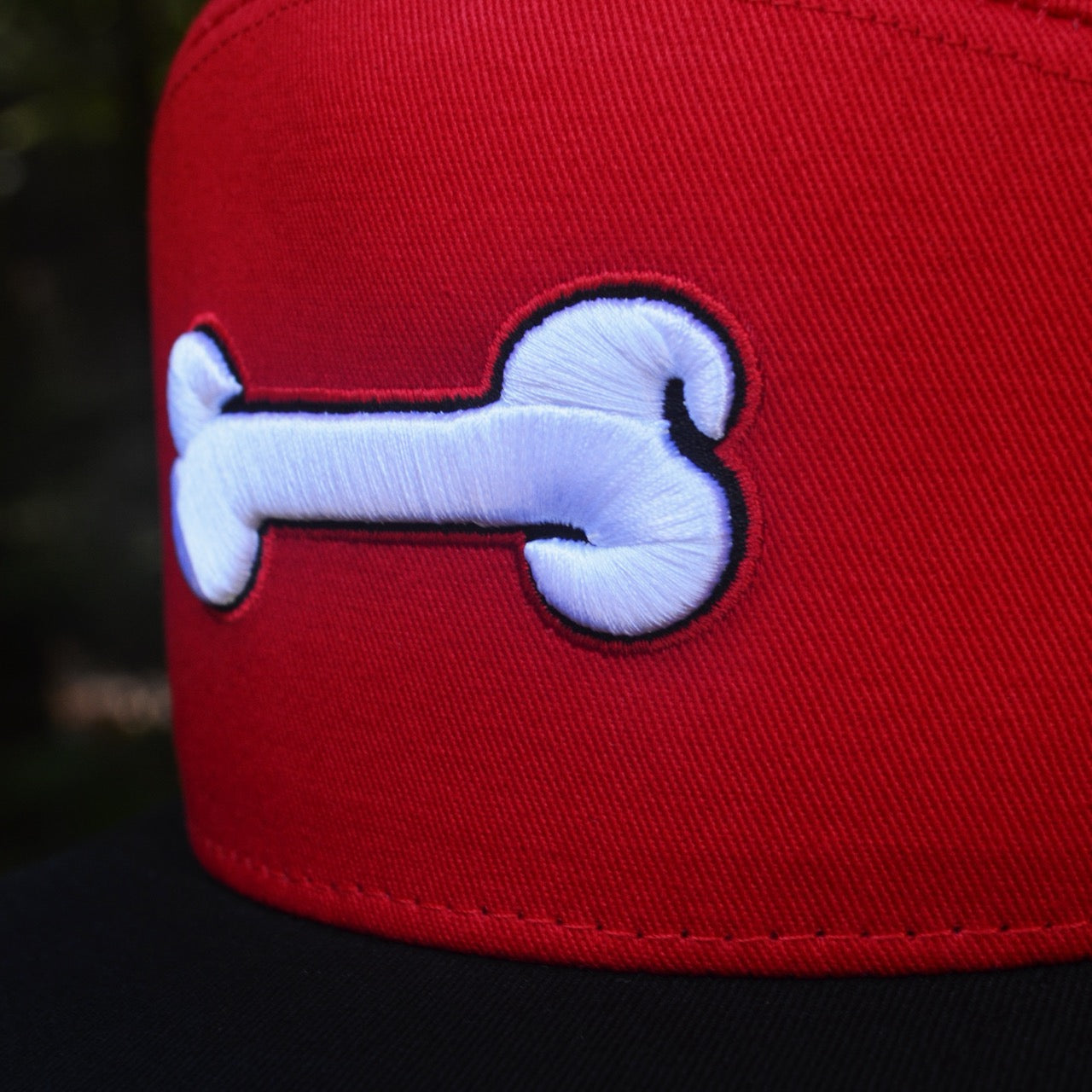 Red Georgia Dog Bone Snapback Hat