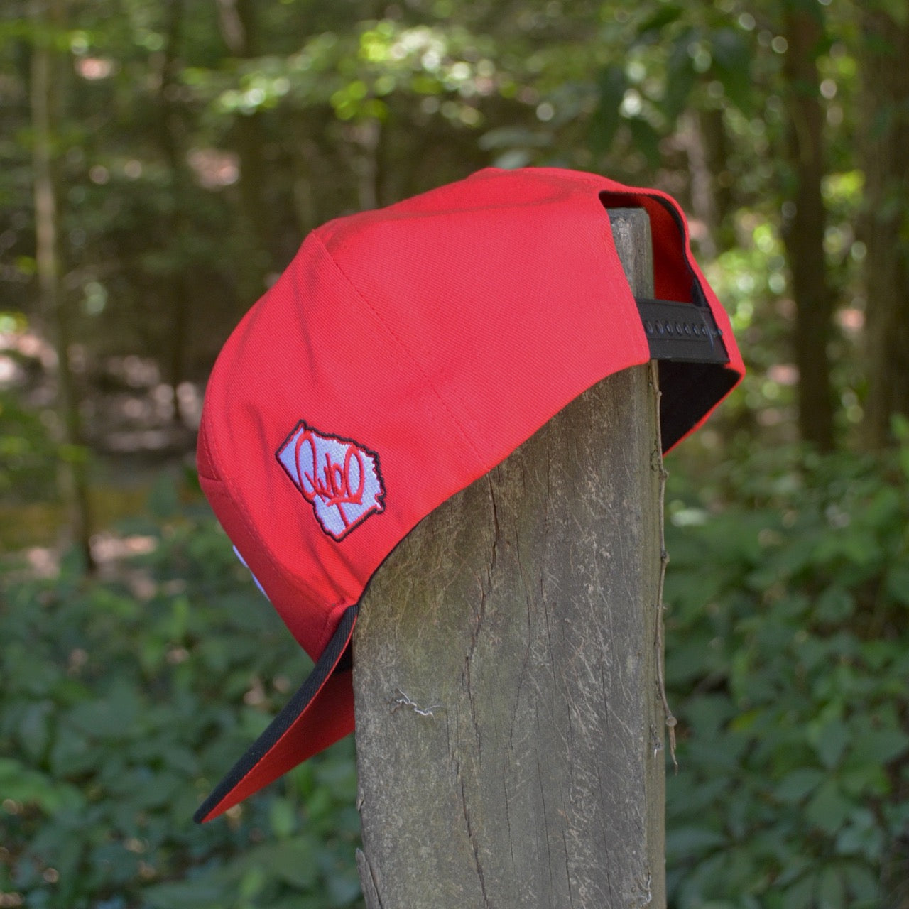 Red Georgia Dog Bone Snapback Hat