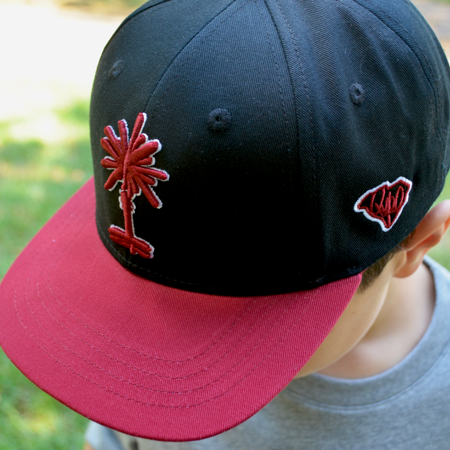 Kids Black + Garnet South Carolina Palmetto Snapback