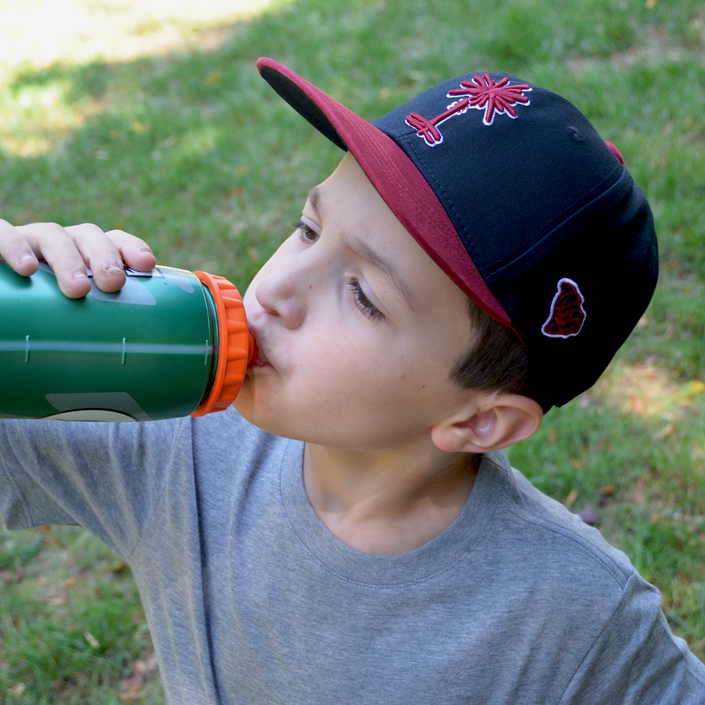 Kids Black + Garnet South Carolina Palmetto Snapback