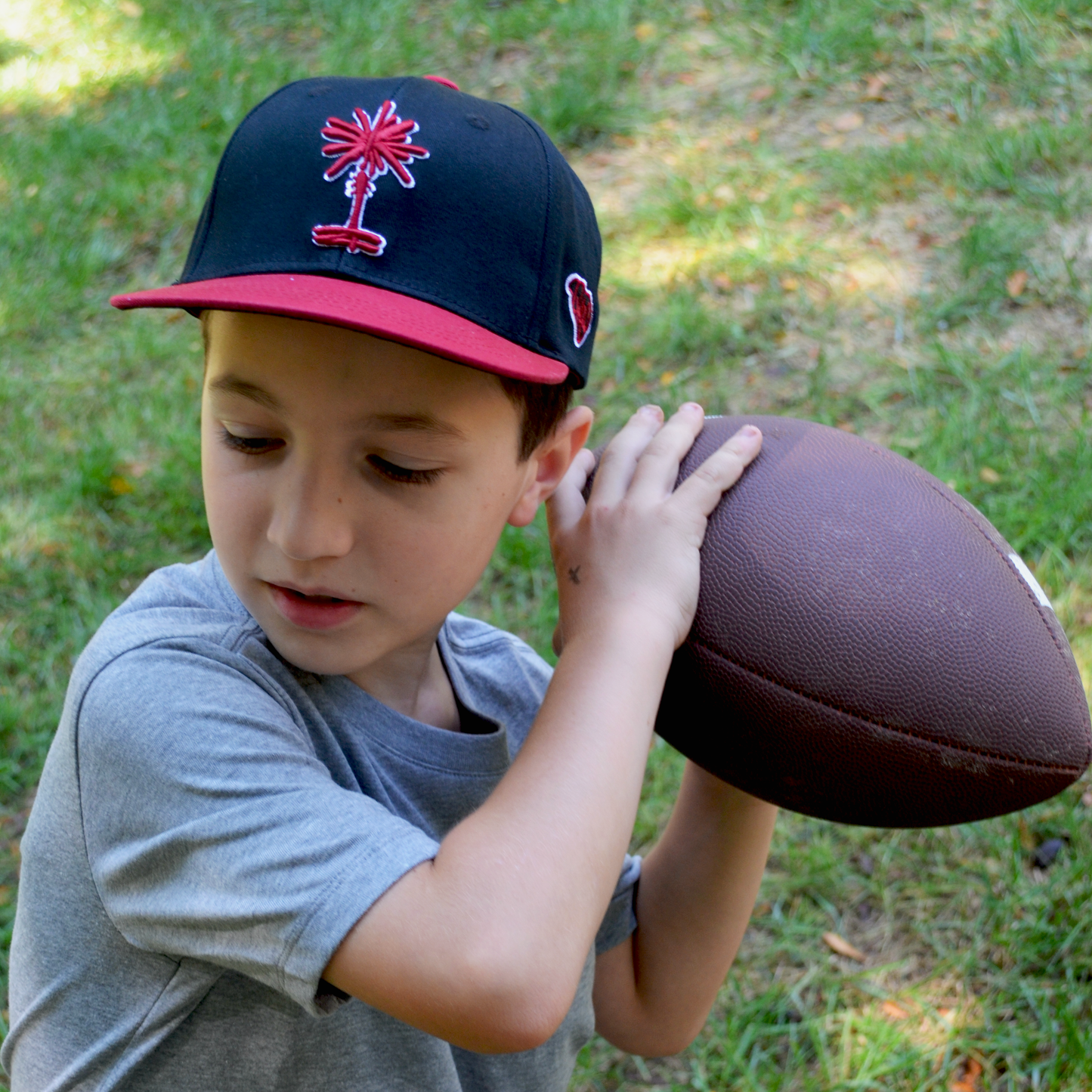 Kids Black + Garnet South Carolina Palmetto Snapback