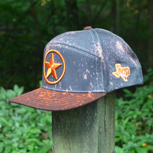 Texas Lone Star Dark Acid Wash Snapback Hat