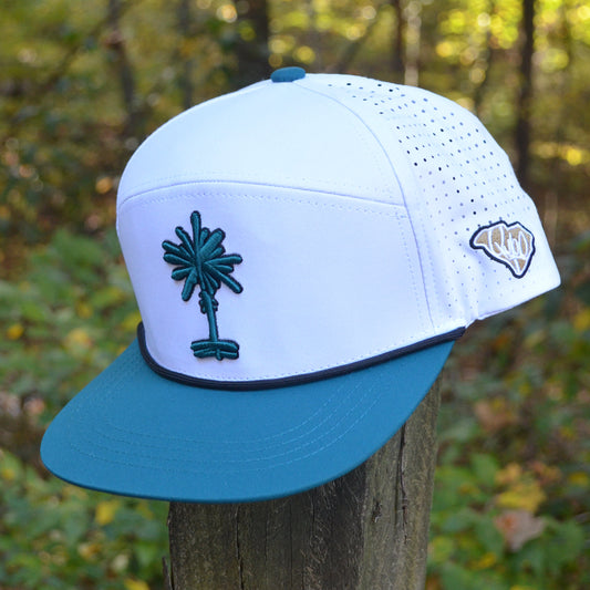 White/Teal SC Teal Palmetto Snapback