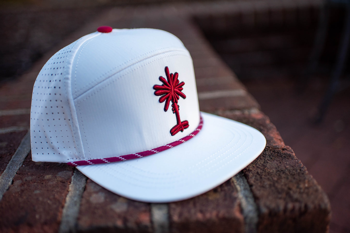 White South Carolina Palmetto Tree Embroidered Snapback