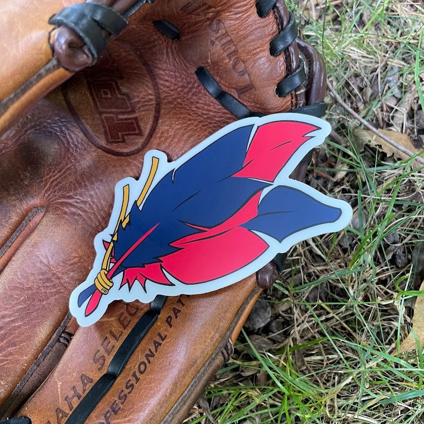 Atlanta Georgia Red White Blue Feather Sticker