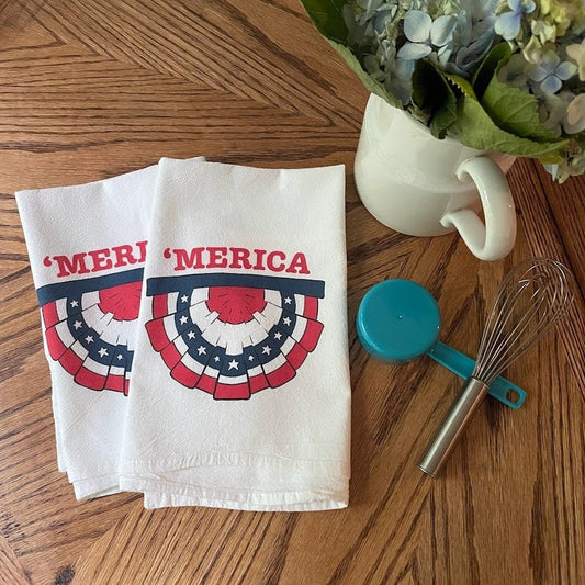 USA American Flag 'MERICA Kitchen Towel Patriotic Americana Old Glory