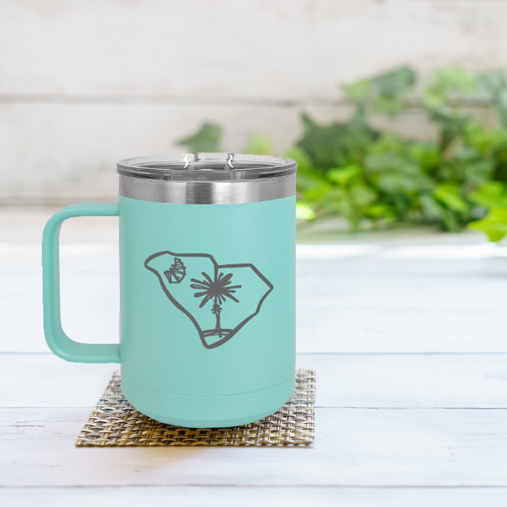 Stainless Steel South Carolina Palmetto Tree Travel Mug
