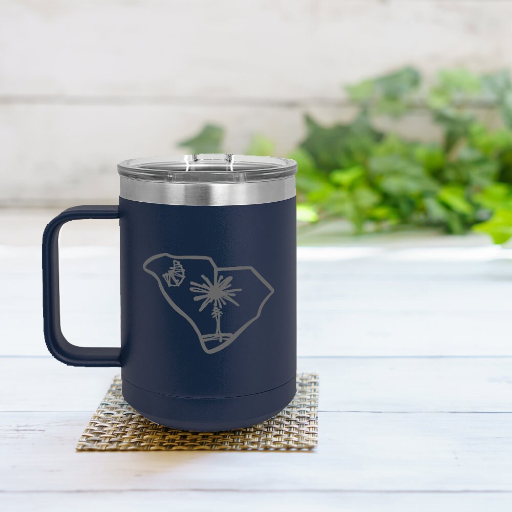 Stainless Steel South Carolina Palmetto Tree Travel Mug