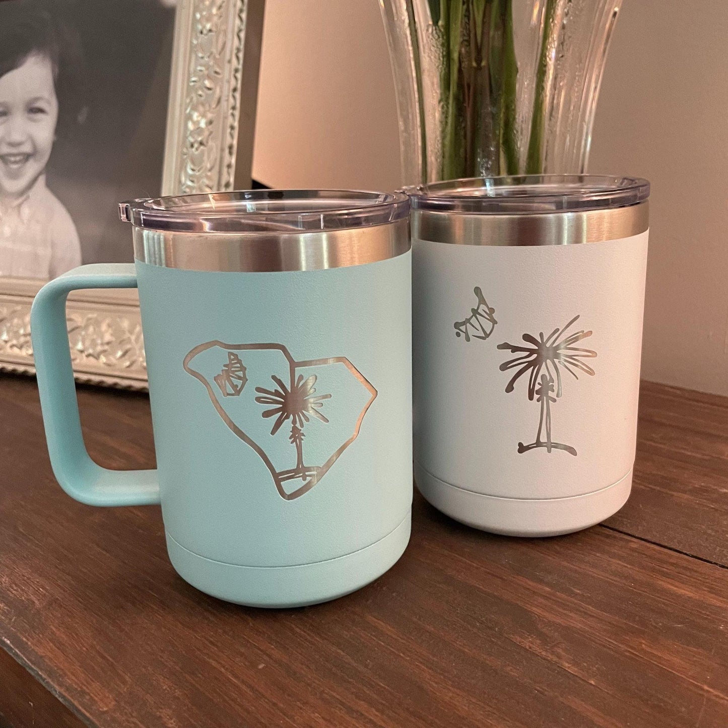 Stainless Steel South Carolina Palmetto Tree Travel Mug