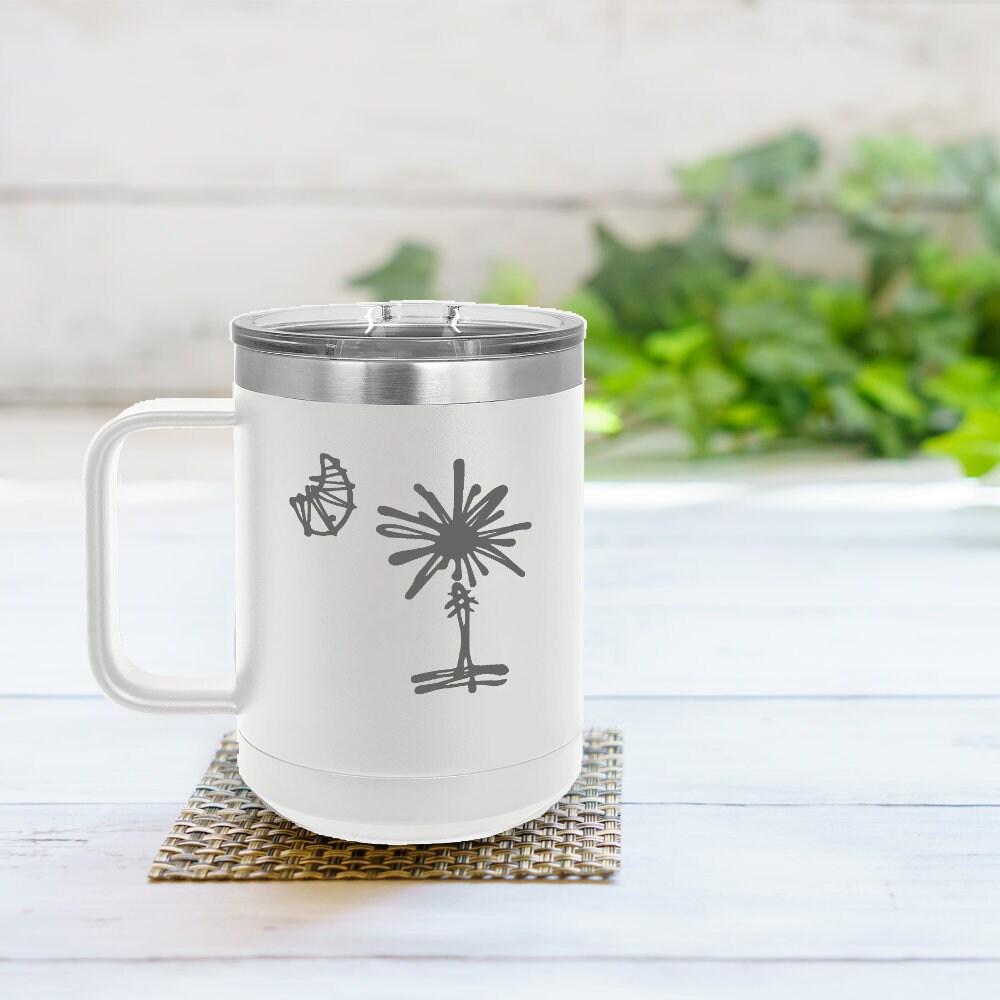 Stainless Steel South Carolina Palmetto Tree Travel Mug