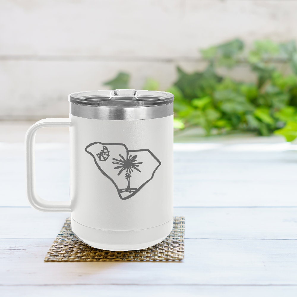 Stainless Steel South Carolina Palmetto Tree Travel Mug