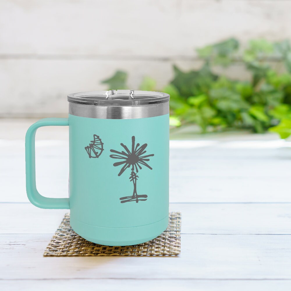 Stainless Steel South Carolina Palmetto Tree Travel Mug