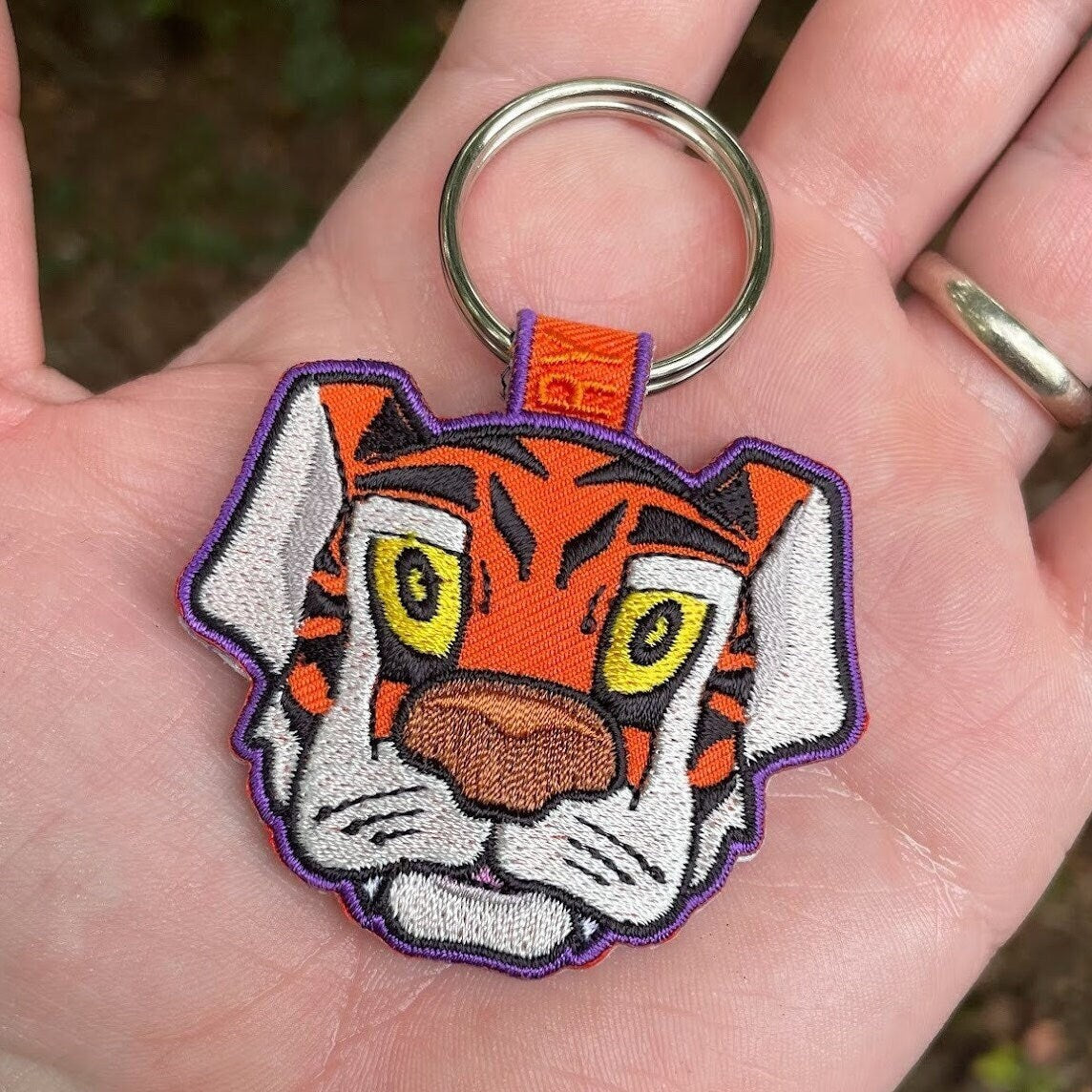 Tigers Cartoon Embroidered Keychain | Football