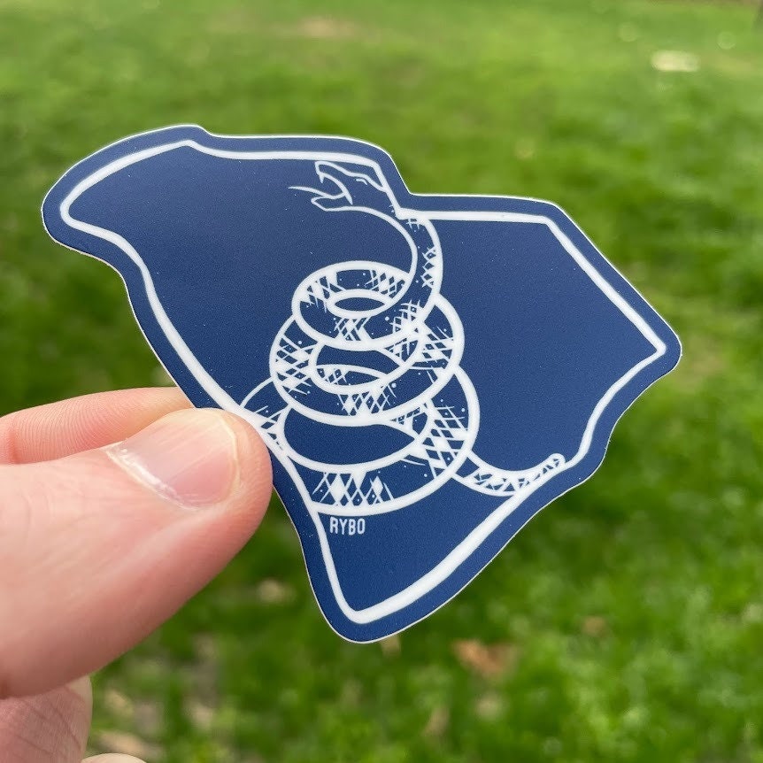 Gadsden Flag South Carolina Navy Blue Palmetto State 2A Freedom Sticker Decal