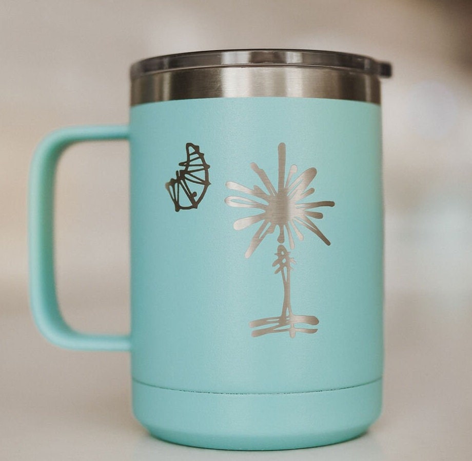 Stainless Steel South Carolina Palmetto Tree Travel Mug