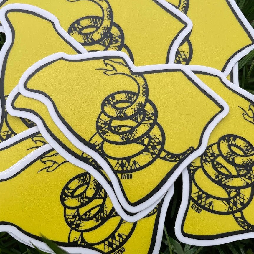 Don't Tread on Me Gadsden Flag South Carolina Palmetto State 2A Freedom Sticker Decal
