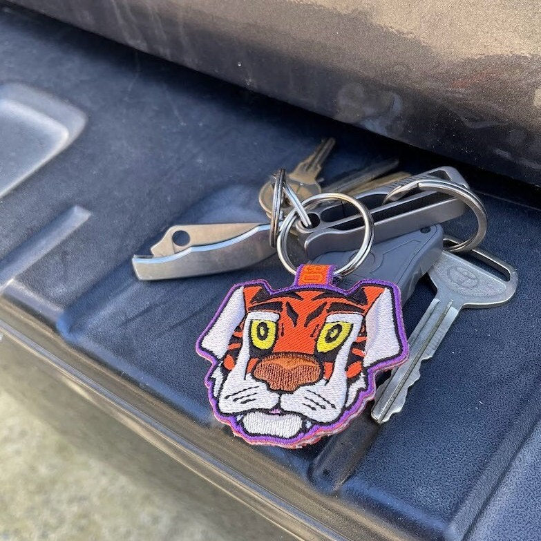Tigers Cartoon Embroidered Keychain | Football