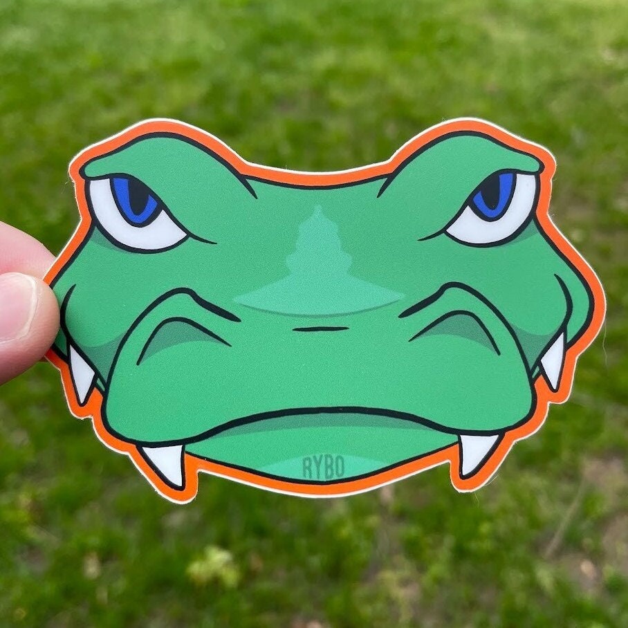Cartoon Gator Alligator Sticker Decal | Kids Outdoor Nature