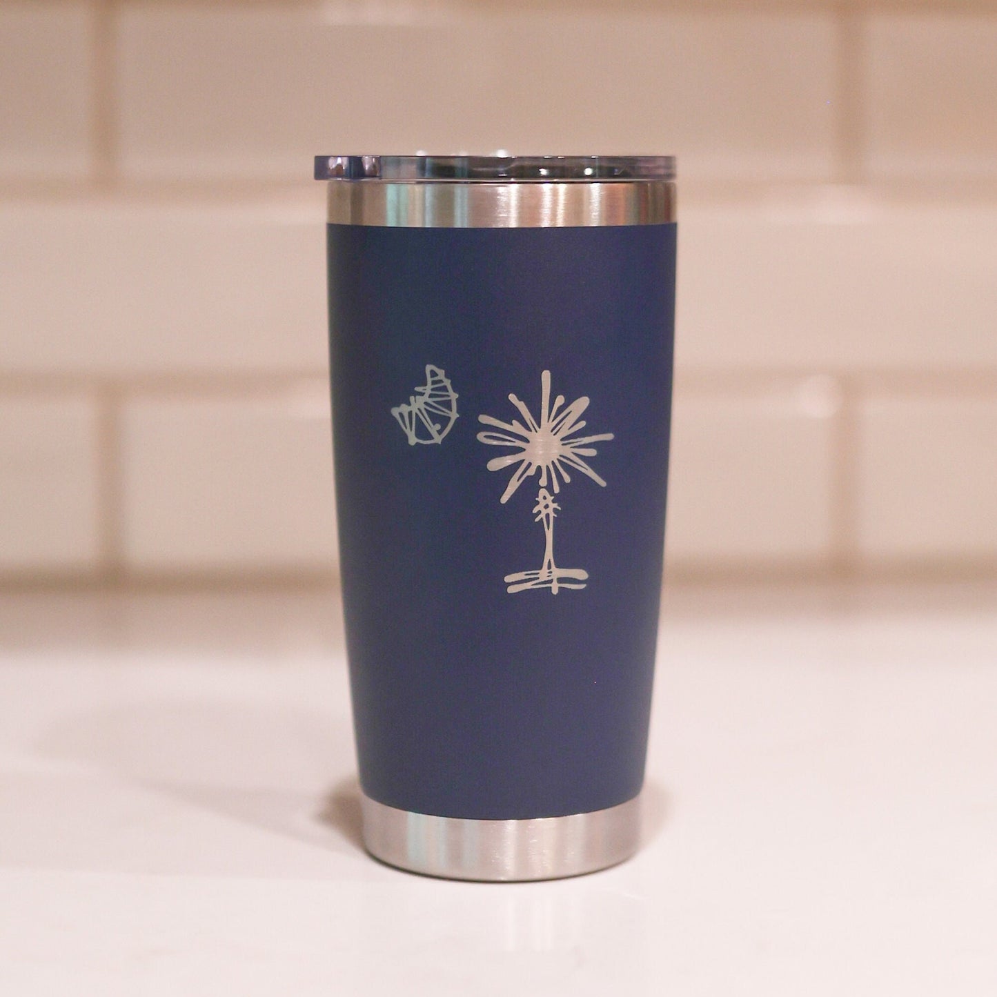 20oz Stainless Steel South Carolina Palmetto Tree Tumblers | Gifts Home Wedding Bachelor Bachelorette