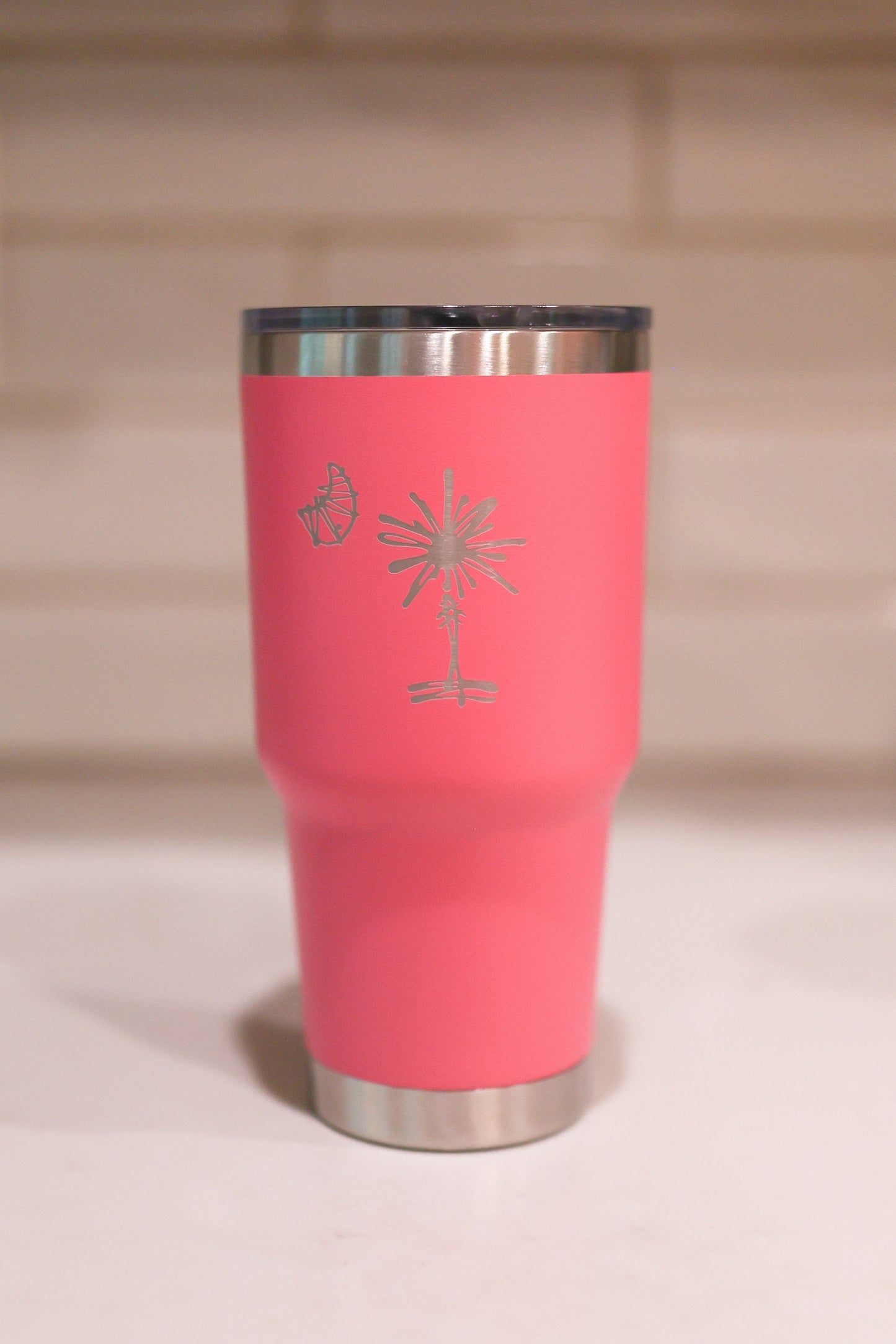 30oz Stainless Steel South Carolina Palmetto Tree Tumblers | Gifts Home Wedding Bachelor Bachelorette