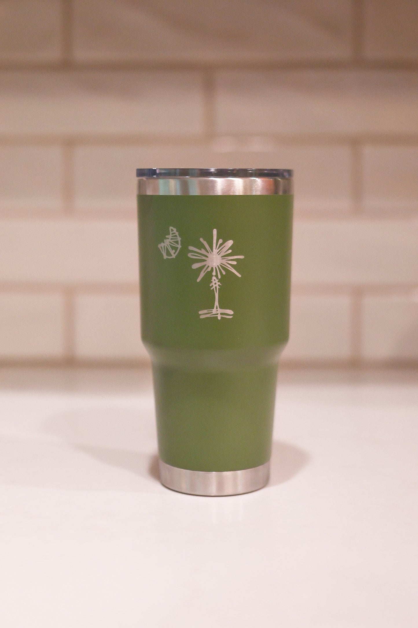 30oz Stainless Steel South Carolina Palmetto Tree Tumblers | Gifts Home Wedding Bachelor Bachelorette