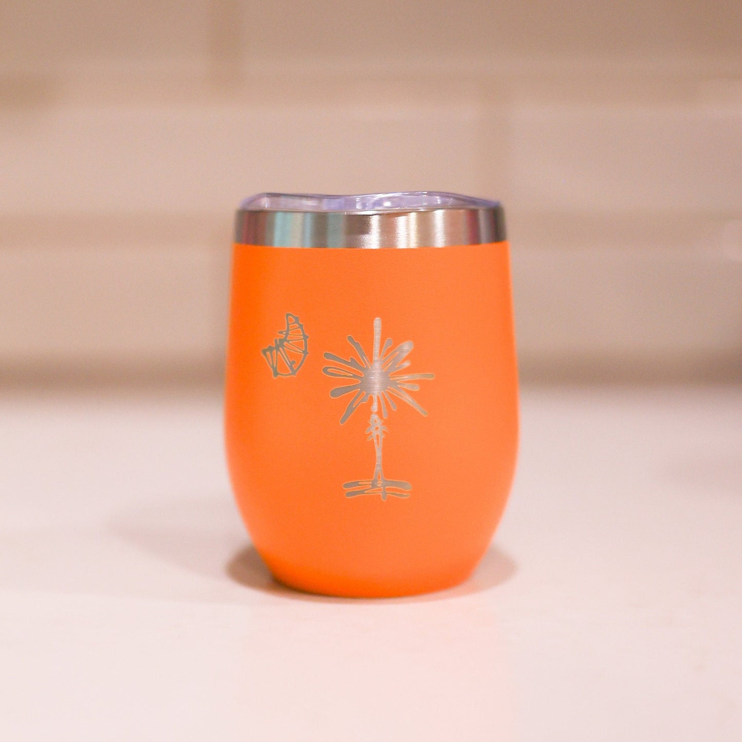 12oz Stainless Steel South Carolina Palmetto Tree Wine Tumblers | Gifts Home Wedding Bachelor Bachelorette