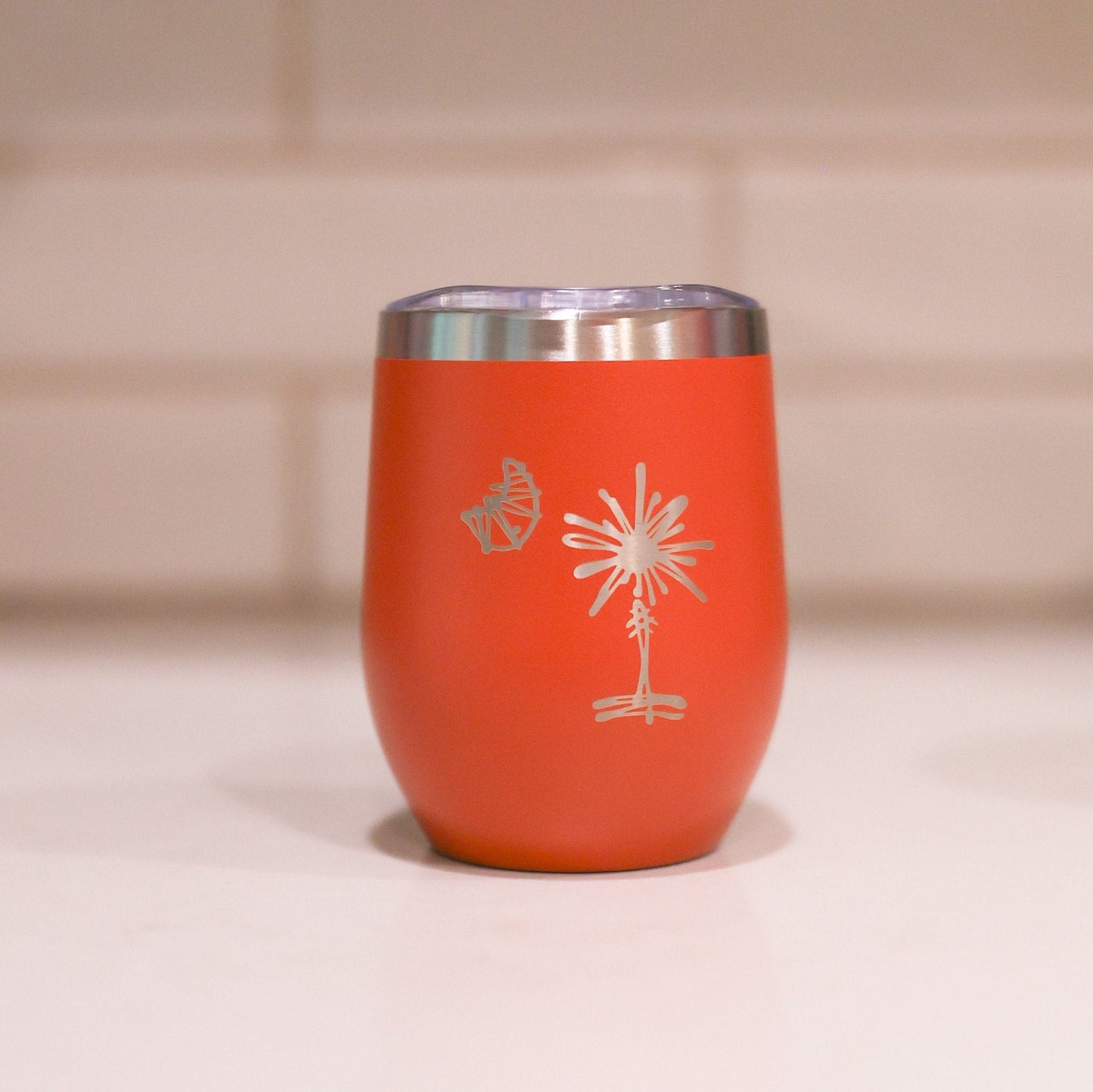 12oz Stainless Steel South Carolina Palmetto Tree Wine Tumblers | Gifts Home Wedding Bachelor Bachelorette