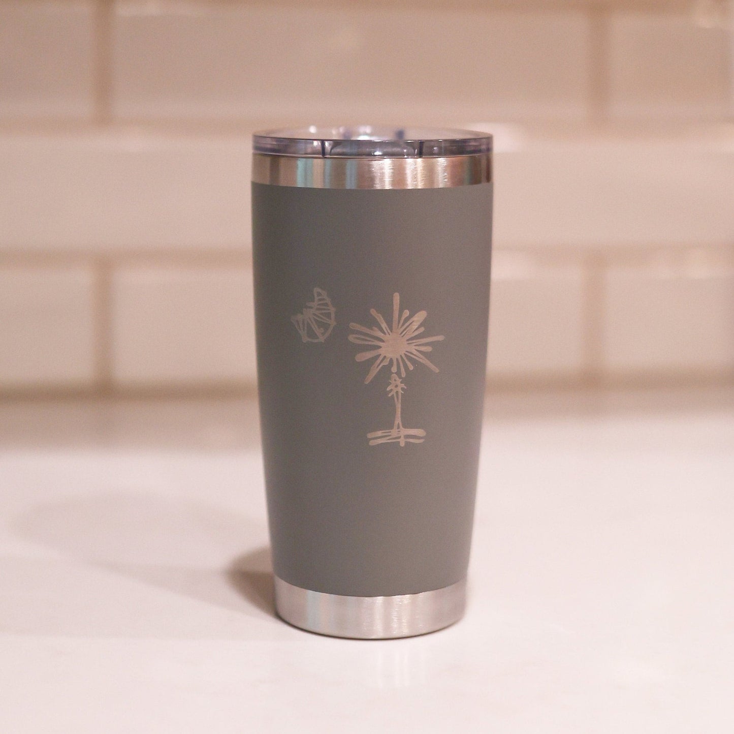 20oz Stainless Steel South Carolina Palmetto Tree Tumblers | Gifts Home Wedding Bachelor Bachelorette