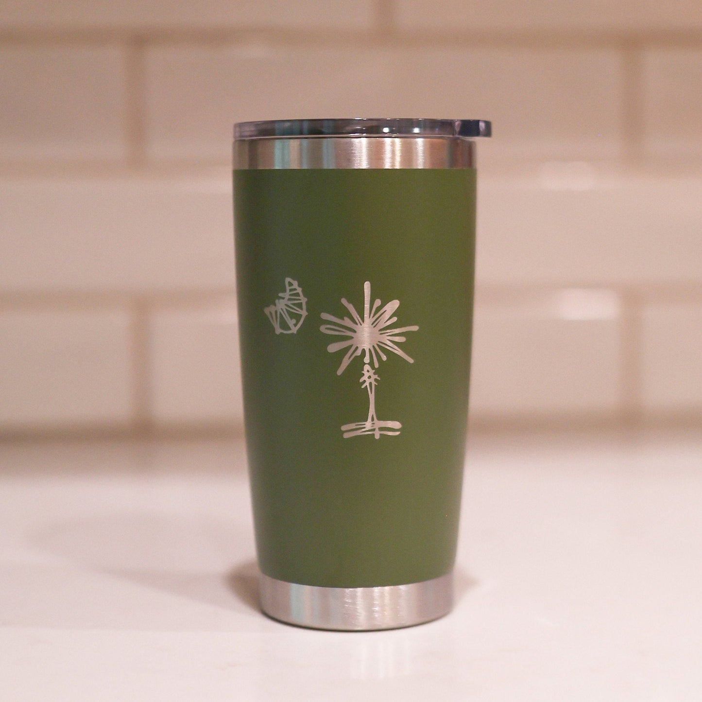 20oz Stainless Steel South Carolina Palmetto Tree Tumblers | Gifts Home Wedding Bachelor Bachelorette