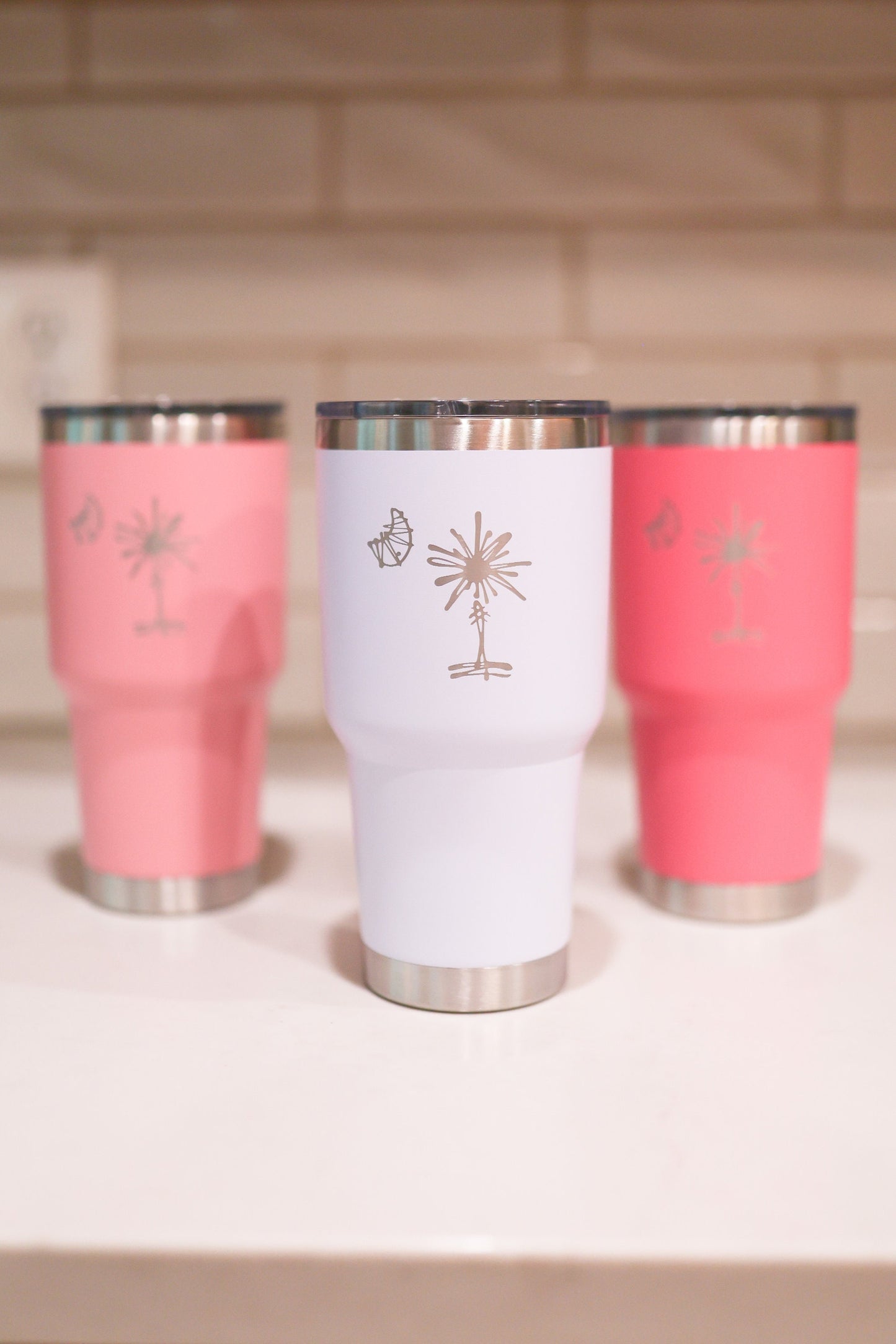 30oz Stainless Steel South Carolina Palmetto Tree Tumblers | Gifts Home Wedding Bachelor Bachelorette