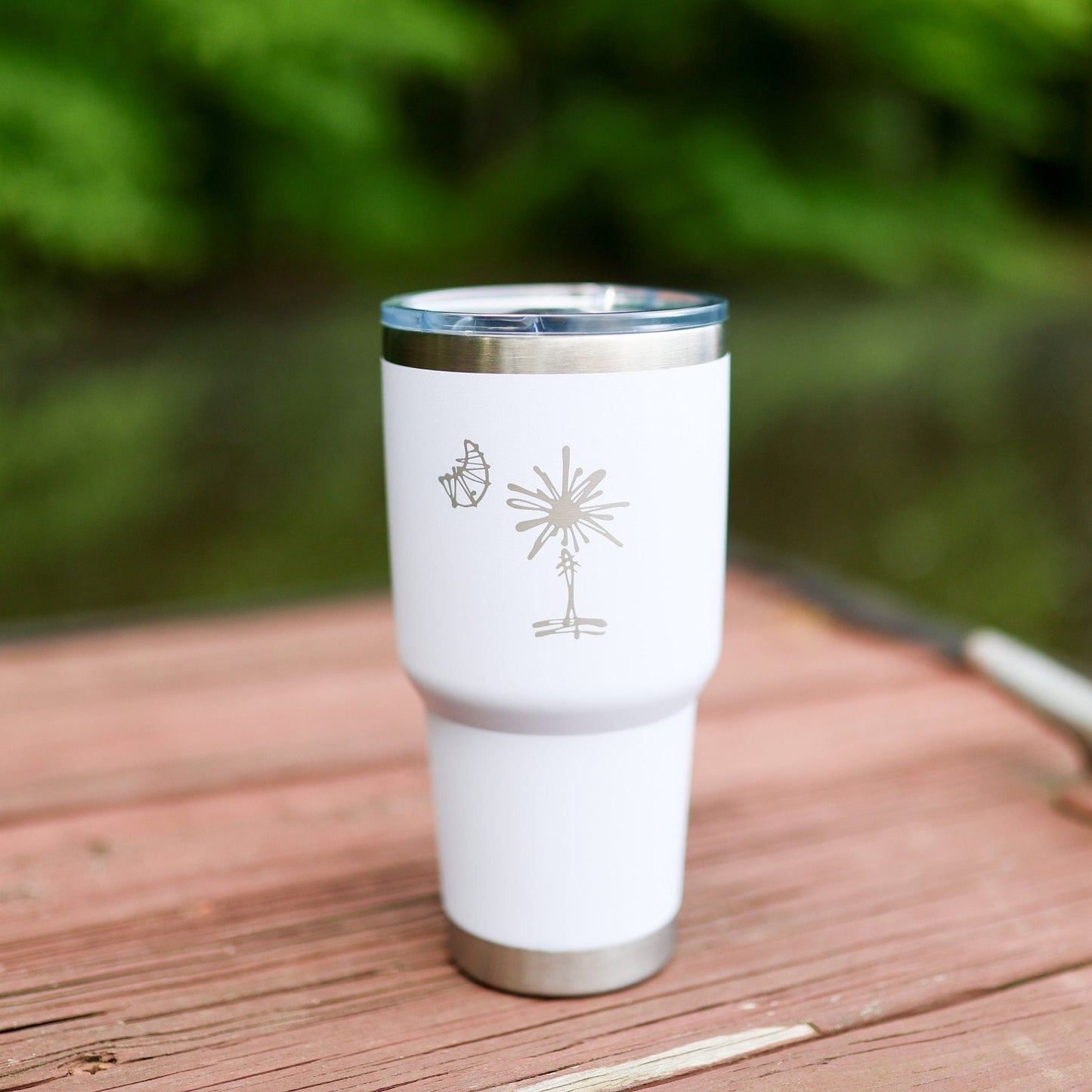 30oz Stainless Steel South Carolina Palmetto Tree Tumblers | Gifts Home Wedding Bachelor Bachelorette