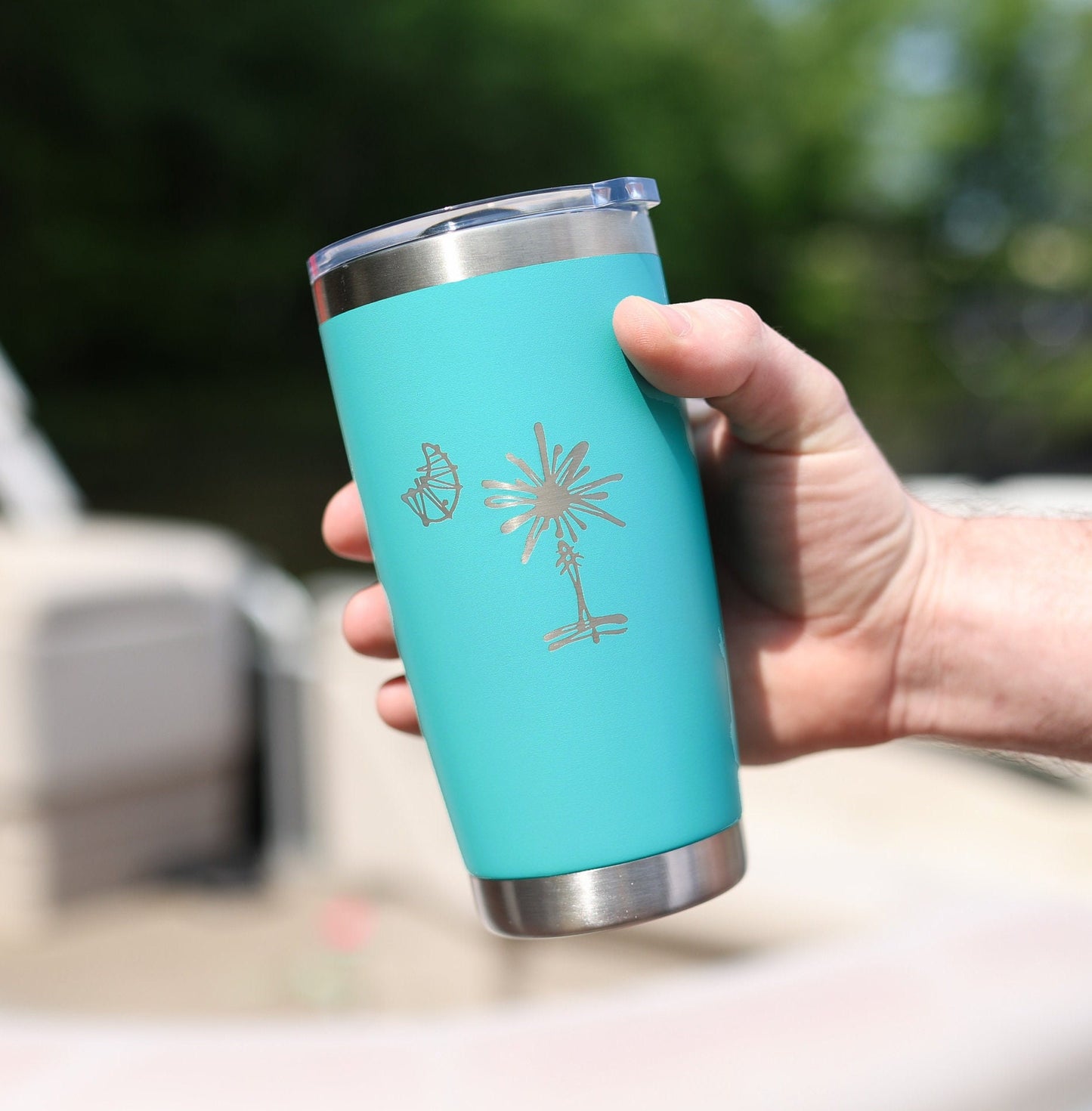 20oz Stainless Steel South Carolina Palmetto Tree Tumblers | Gifts Home Wedding Bachelor Bachelorette