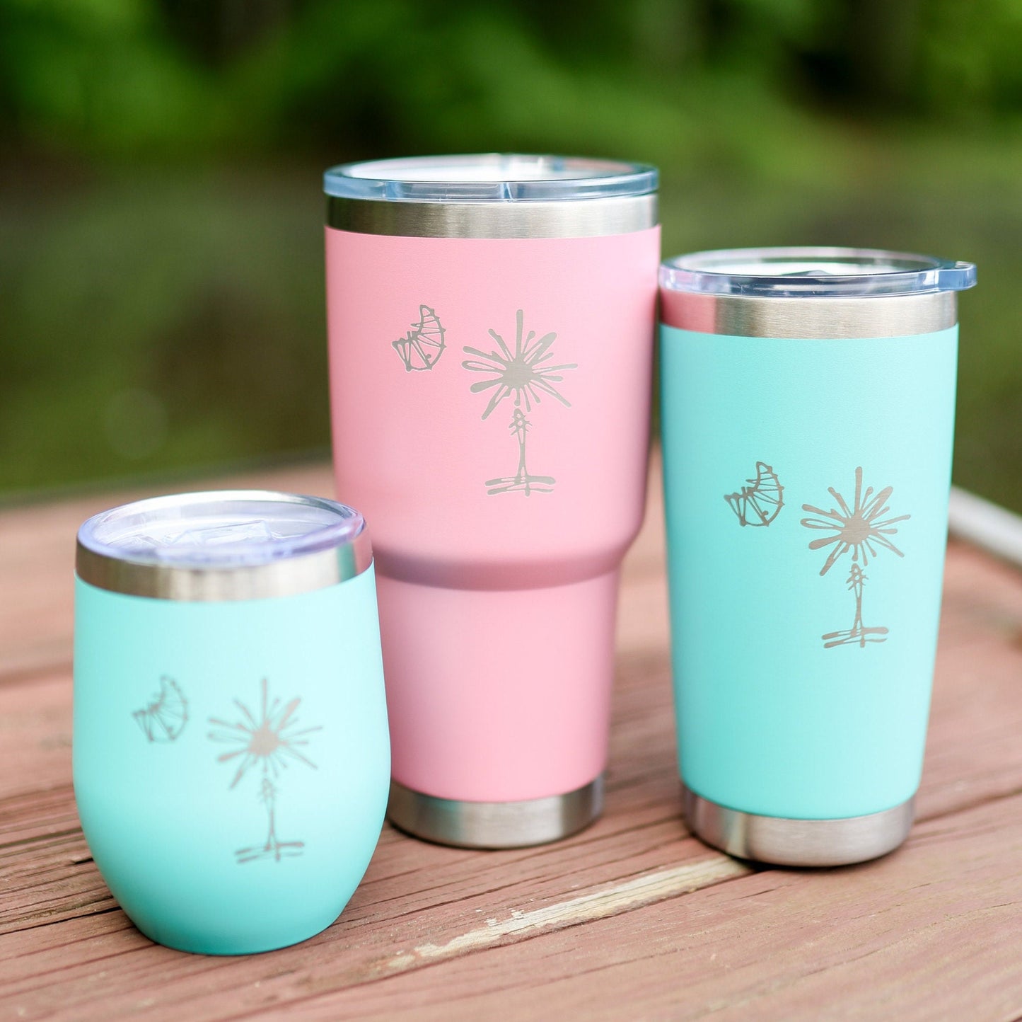 20oz Stainless Steel South Carolina Palmetto Tree Tumblers | Gifts Home Wedding Bachelor Bachelorette